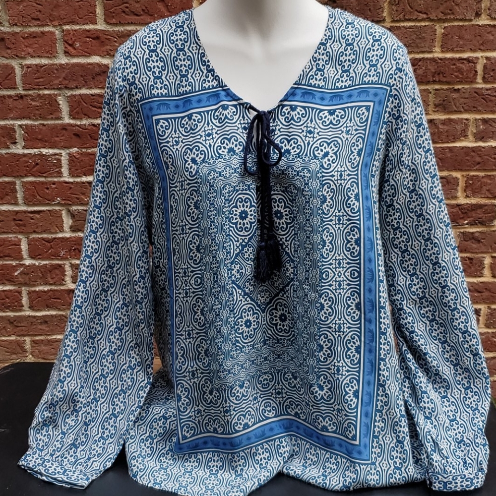Tolani Silk Blouse sz XL fits Like L